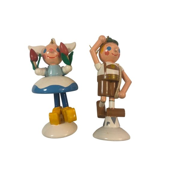 Vintage 1980s Disney Its A Small World Christmas Ornaments Hand-Painted Carved O - Picture 1 of 10